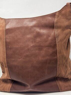 New Florence Leather Market large brown Italian leather tote
